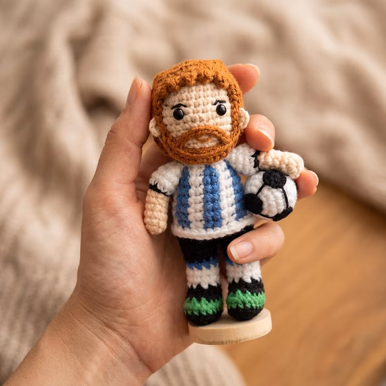 Custom Crochet Doll World Cup 2026 Fan Gift Personalized Soccer Doll Handmade Plush Football Team Amigurumi