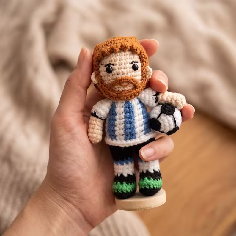 Custom Crochet Doll World Cup 2026 Fan Gift Personalized Soccer Doll Handmade Plush Football Team Amigurumi