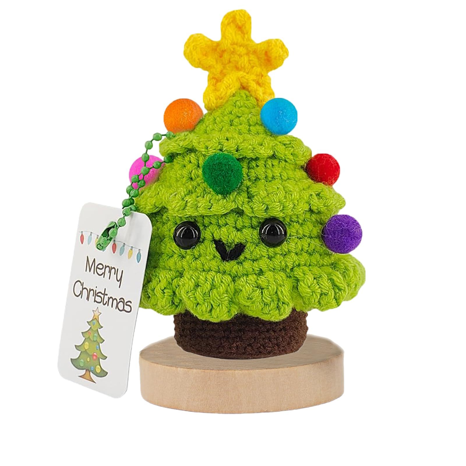 Handmade Crochet Christmas Tree Positive Christmas Decorations Gifts Inspirational Motivational Doll 