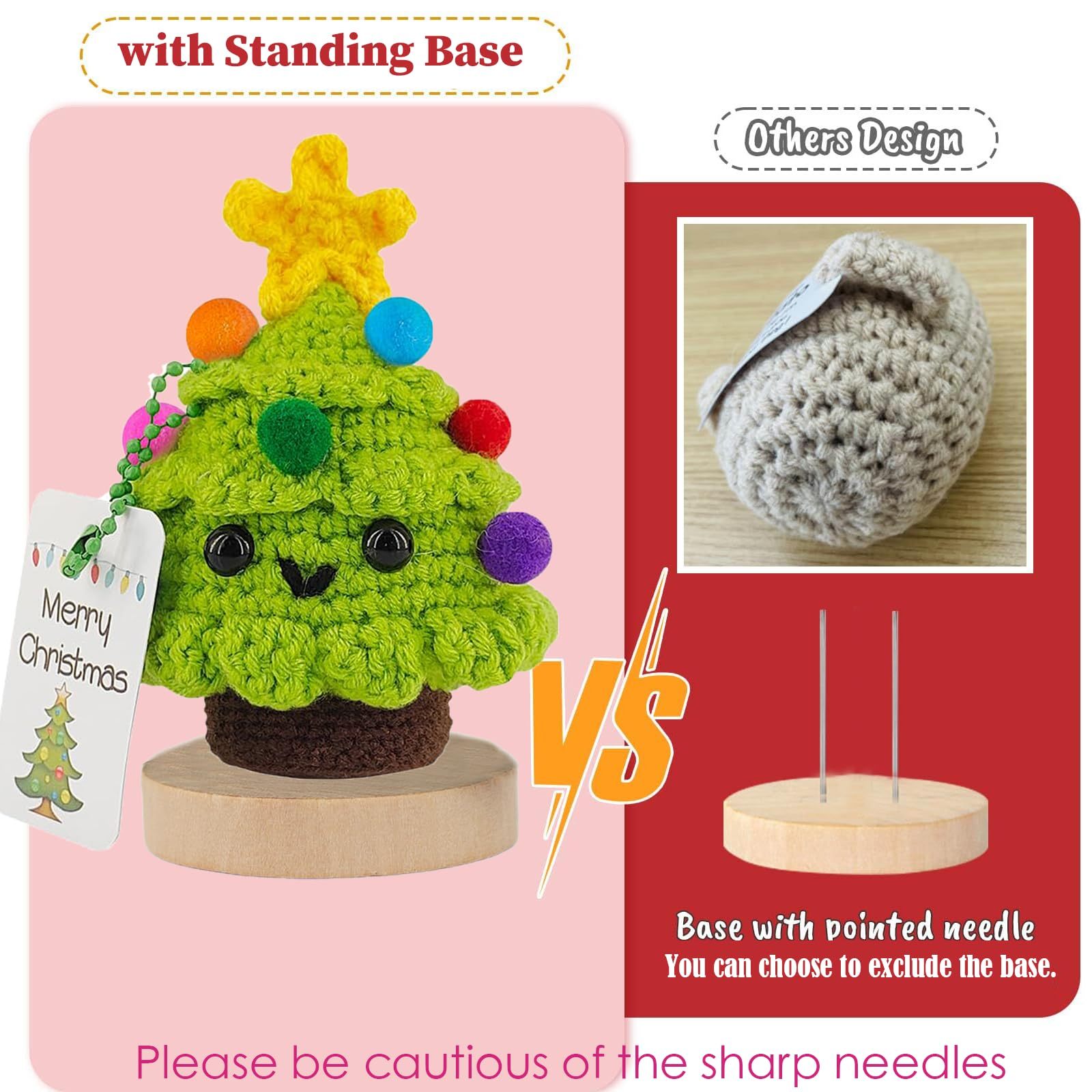 Handmade Crochet Christmas Tree Positive Christmas Decorations Gifts Inspirational Motivational Doll 