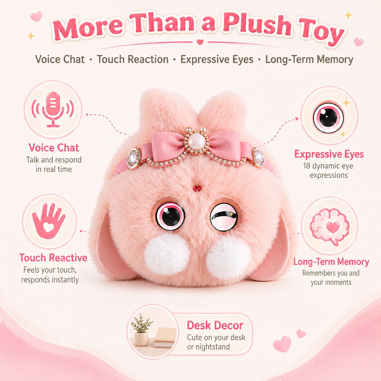 AI Plush Doll Interactive Talking Stuffed Animal Cute Smart Bag Charm