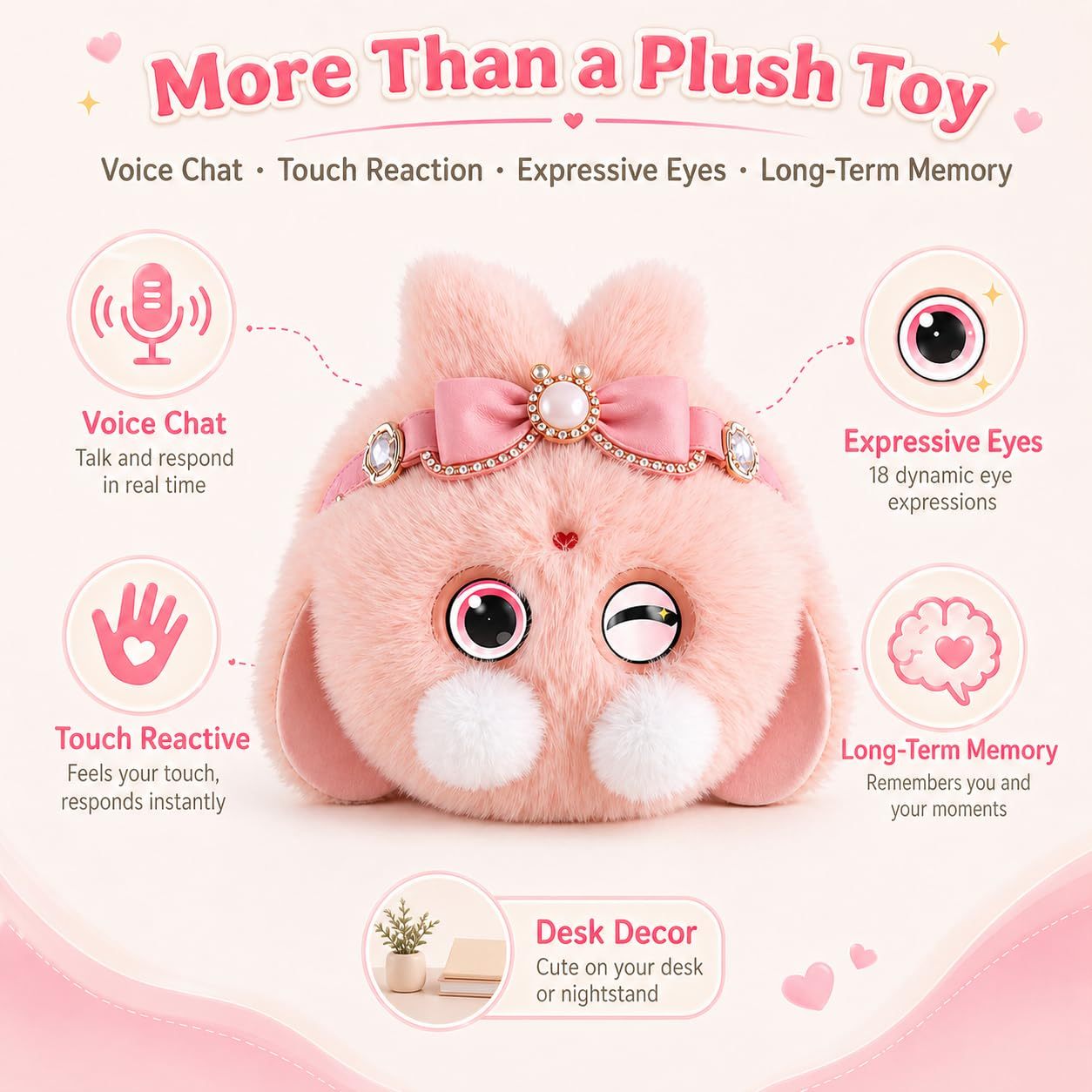 AI Plush Doll Interactive Talking Stuffed Animal Cute Smart Bag Charm