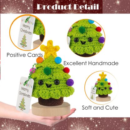Handmade Crochet Christmas Tree Positive Christmas Decorations Gifts Inspirational Motivational Doll 