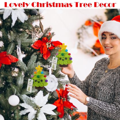 Handmade Crochet Christmas Tree Positive Christmas Decorations Gifts Inspirational Motivational Doll 