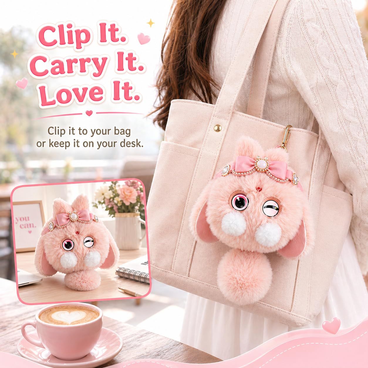 AI Plush Doll Interactive Talking Stuffed Animal Cute Smart Bag Charm