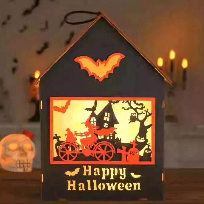 Handmade DIY Halloween Gift Pumpkin Lantern Decorations Children's Portable Luminous Lanterns Kits 3pcs
