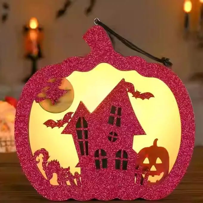 Handmade DIY Halloween Gift Pumpkin Lantern Decorations Children's Portable Luminous Lanterns Kits 3pcs