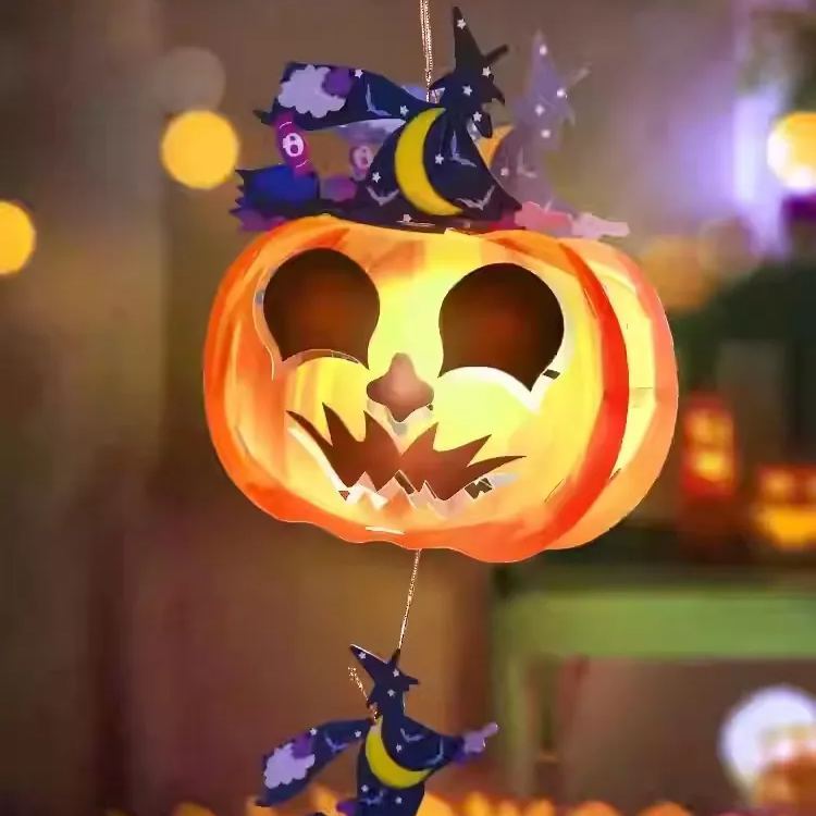 Handmade DIY Halloween Gift Pumpkin Lantern Decorations Children's Portable Luminous Lanterns Kits 3pcs