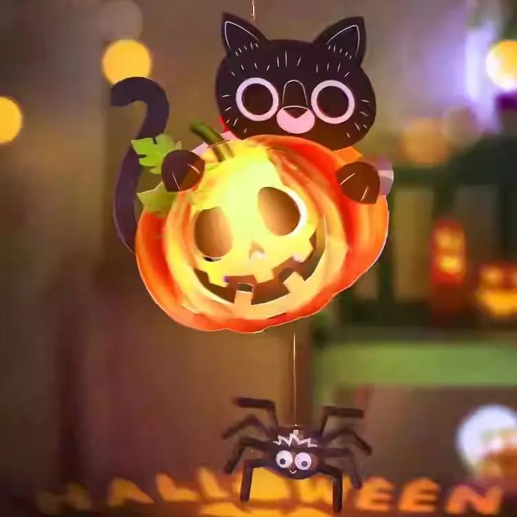 Handmade DIY Halloween Gift Pumpkin Lantern Decorations Children's Portable Luminous Lanterns Kits 3pcs