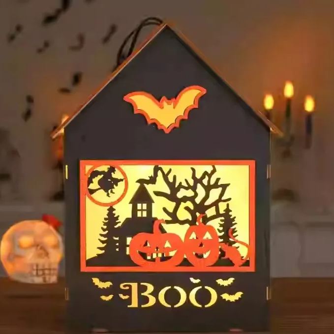 Handmade DIY Halloween Gift Pumpkin Lantern Decorations Children's Portable Luminous Lanterns Kits 3pcs