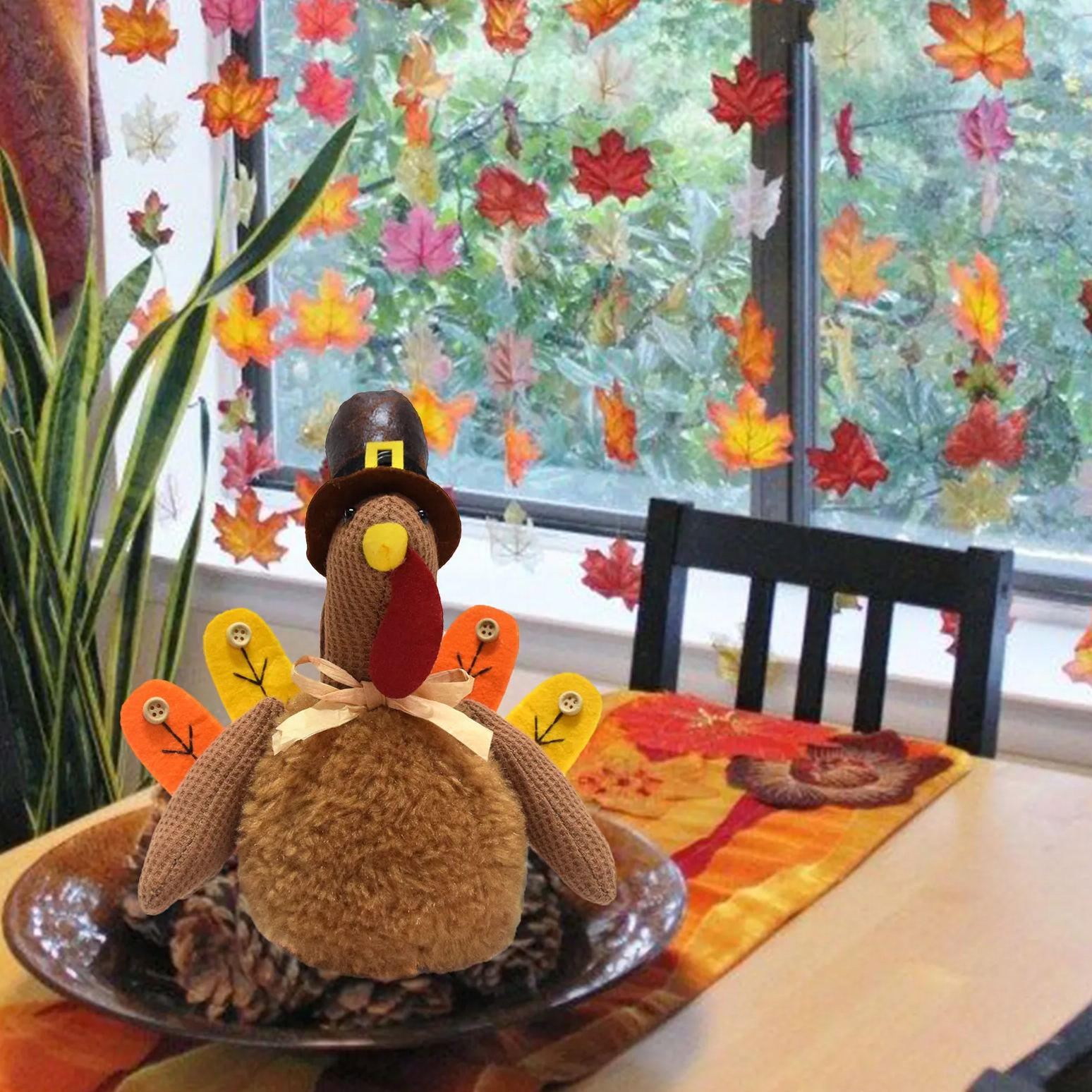 Turkey Stuffed Animal Doll Autumn Harvest House and Room Table Decor 