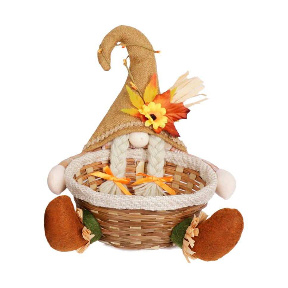 Handwoven Harvest Festival Candy Basket Couple 2 Pack 