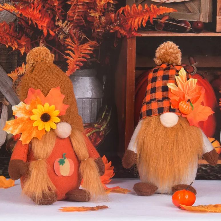 Thanksgiving Decorations Home Decor Plush Toy Dwarf Doll Faceless Soft Toy Couple 2 Pack 