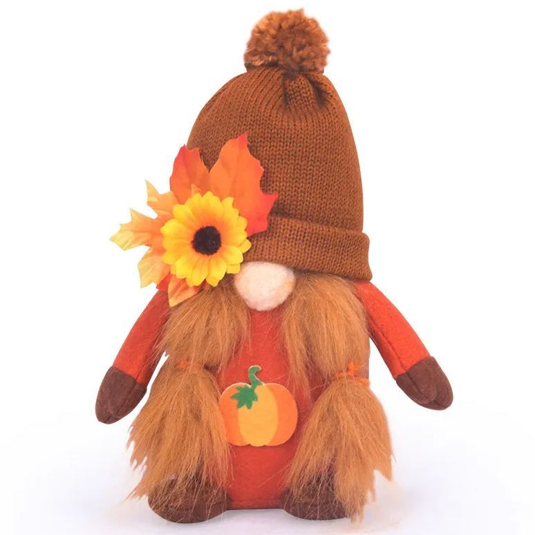 Thanksgiving Decorations Home Decor Plush Toy Dwarf Doll Faceless Soft Toy -Female