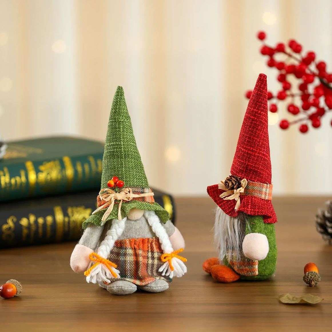 Plush Hat Standing Rudolph Faceless Doll Ornaments Gift-2pcs