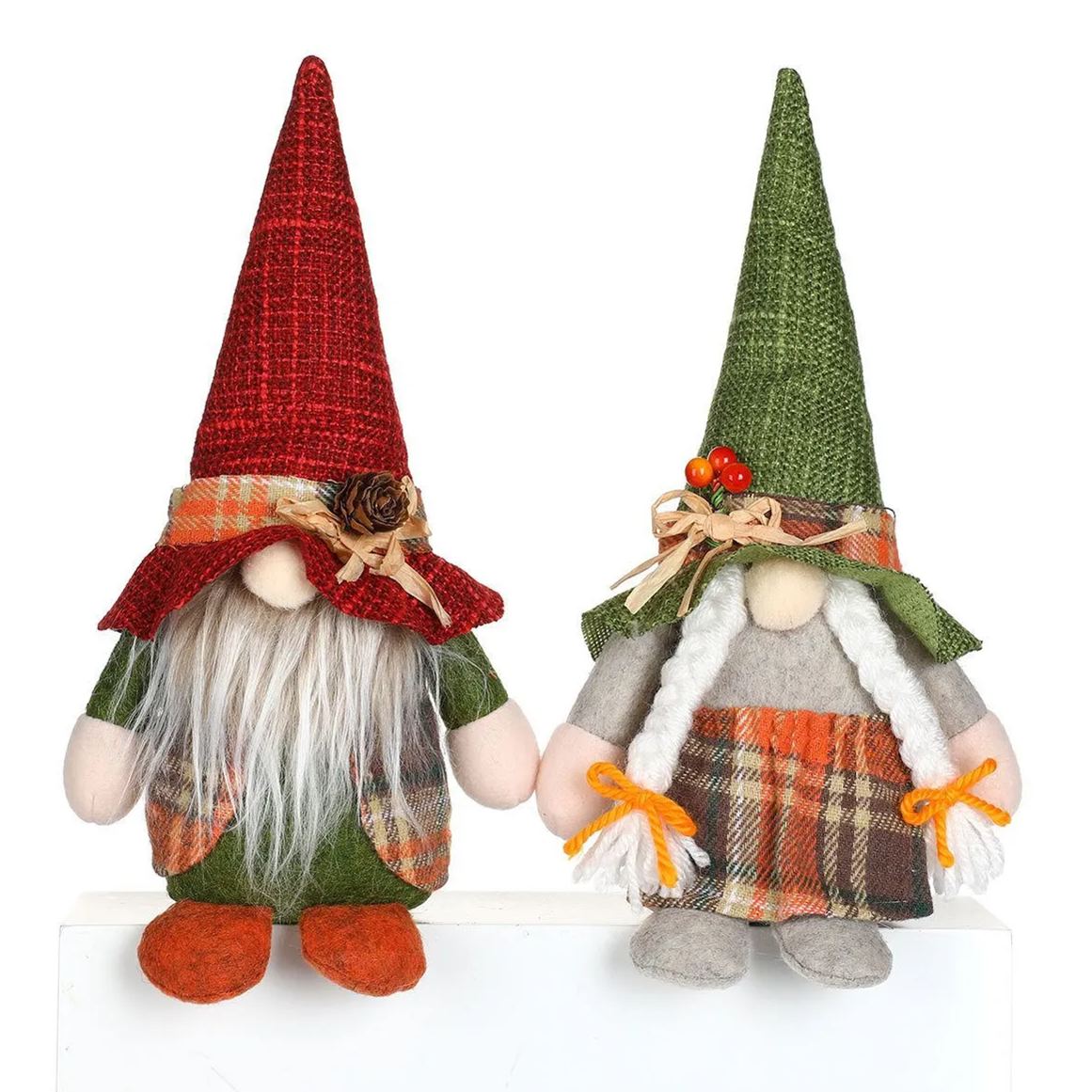 Plush Hat Standing Rudolph Faceless Doll Ornaments Gift-2pcs