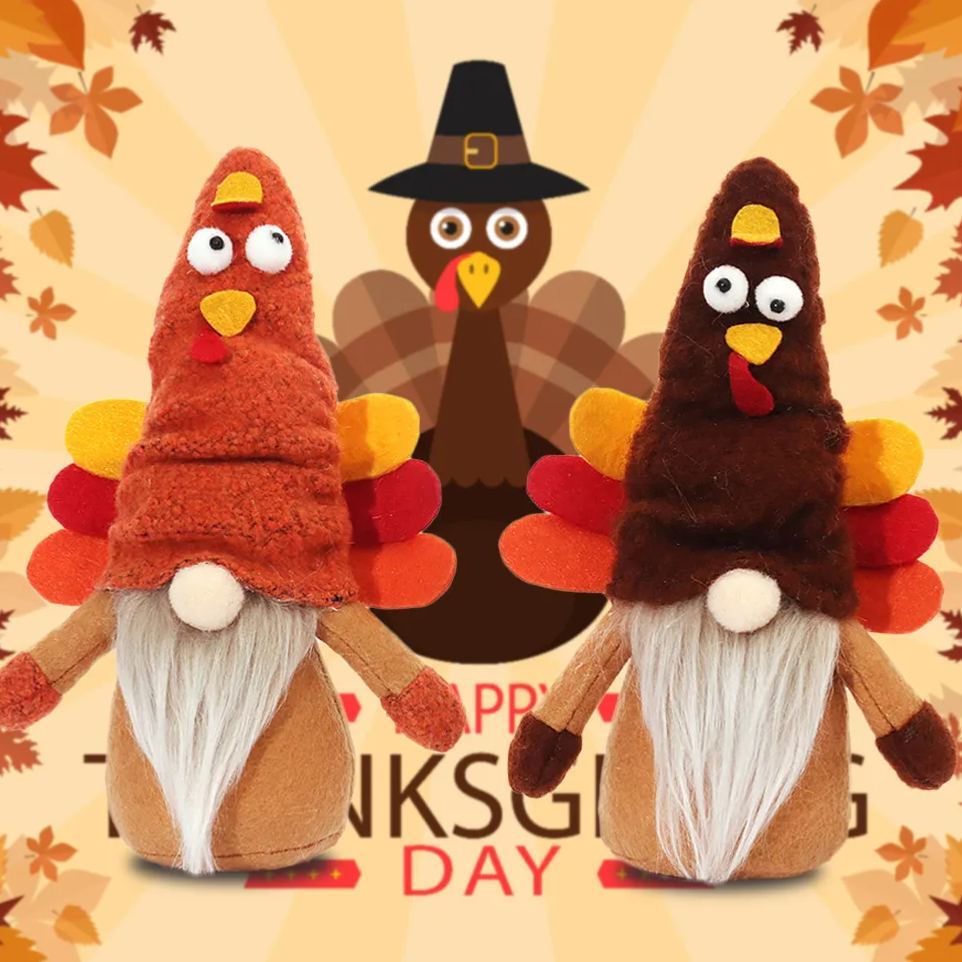 Turkey Stuffed Animal Cartoon Forest Man Plush Gnome-2pcs