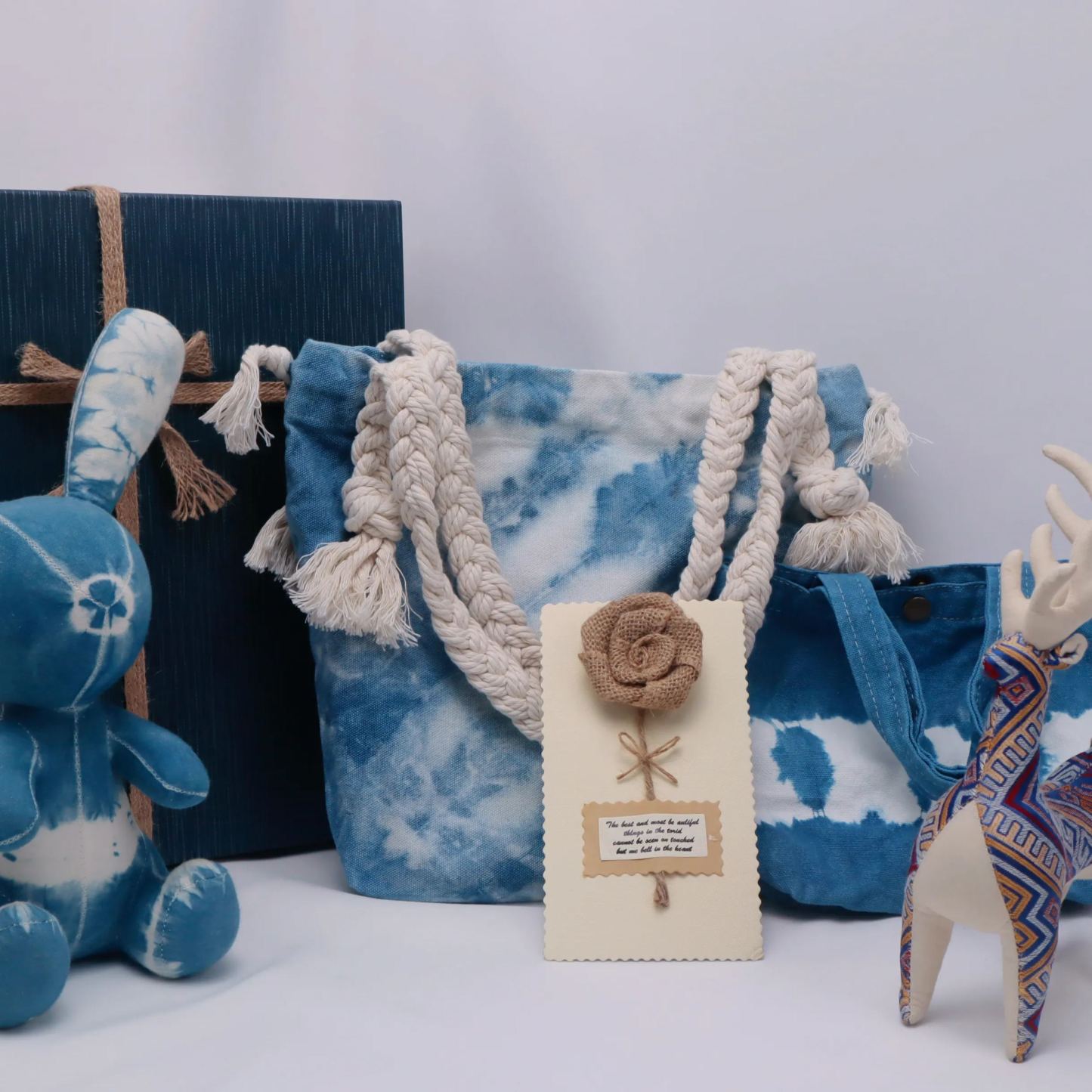 Rabbit Doll Tie Dye Tote Bags Deer Doll