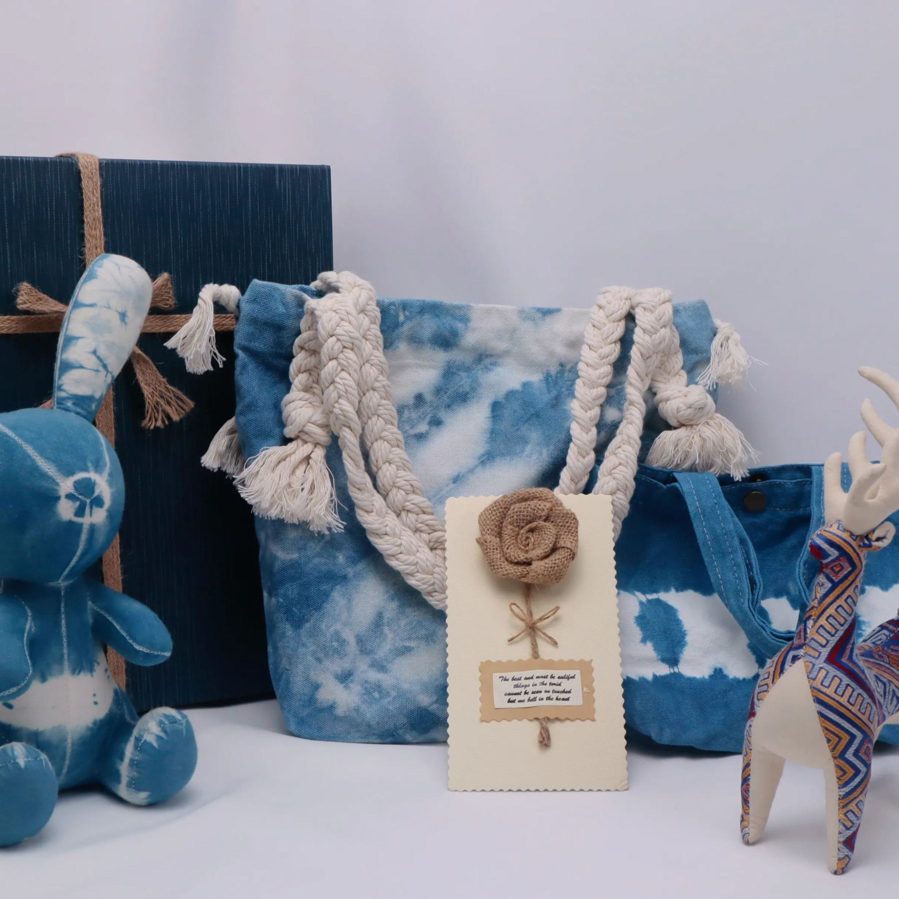 Rabbit Doll Tie Dye Tote Bags Deer Doll