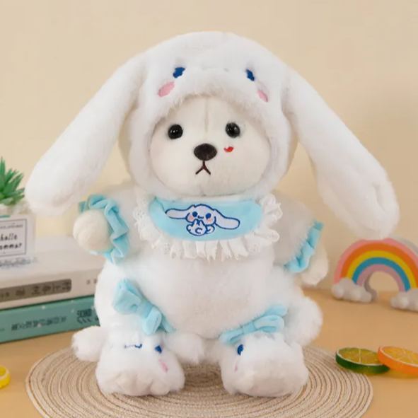 Cinnamoroll Set（Clothing Sets Only） 30cm Lina Bear Jointed Plush Doll Dressed with Outfits for Creative Posing Cute Jointed Stuffed Animal Toy Gift for Girls