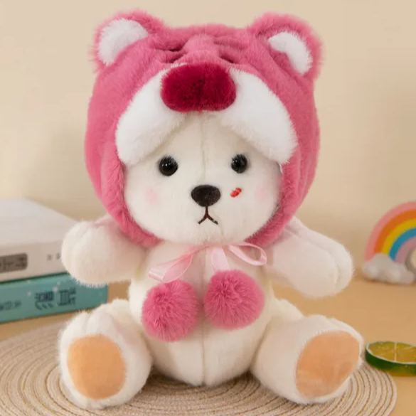Lina Bear Hat (Hat Only） 30cm Lina Bear Jointed Plush Doll Dressed with Outfits for Creative Posing Cute Jointed Stuffed Animal Toy Gift for Girls