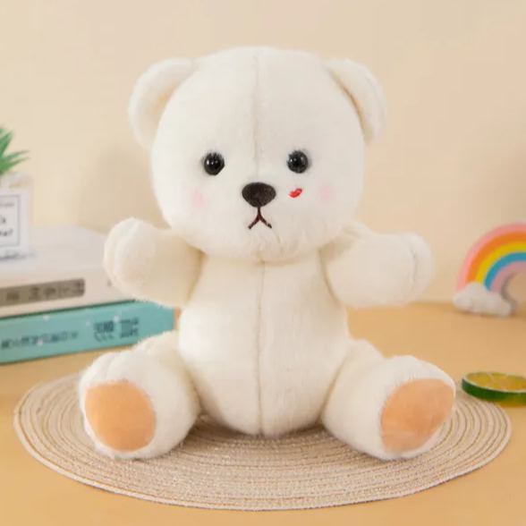 Jointed Bear Doll (with Blush Lips) 30cm Lina Bear Jointed Plush Doll Dressed with Outfits for Creative Posing Cute Jointed Stuffed Animal Toy Gift for Girls