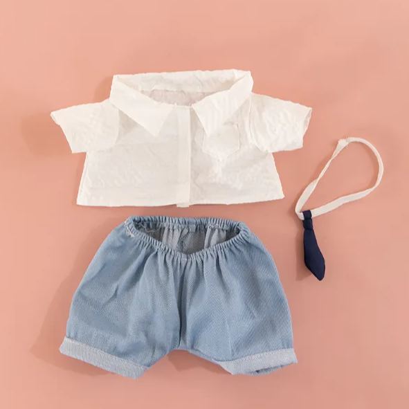 White Shirt + Jeans 3-Piece Set（Clothing Sets Only）30cm Lina Bear Jointed Plush Doll Dressed with Outfits for Creative Posing Cute Jointed Stuffed Animal Toy Gift for Girls