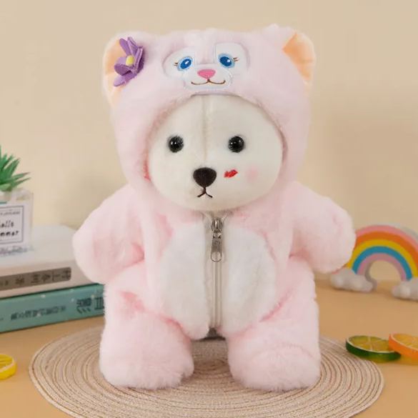 Lina Bear Outfit Set（Clothing Sets Only）30cm Lina Bear Jointed Plush Doll Dressed with Outfits for Creative Posing Cute Jointed Stuffed Animal Toy Gift for Girls