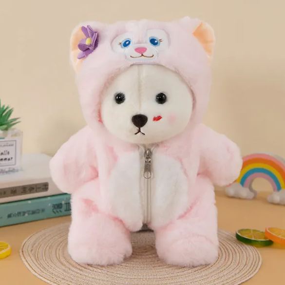 Lina Bear Outfit Set（Clothing Sets Only）30cm Lina Bear Jointed Plush Doll Dressed with Outfits for Creative Posing Cute Jointed Stuffed Animal Toy Gift for Girls