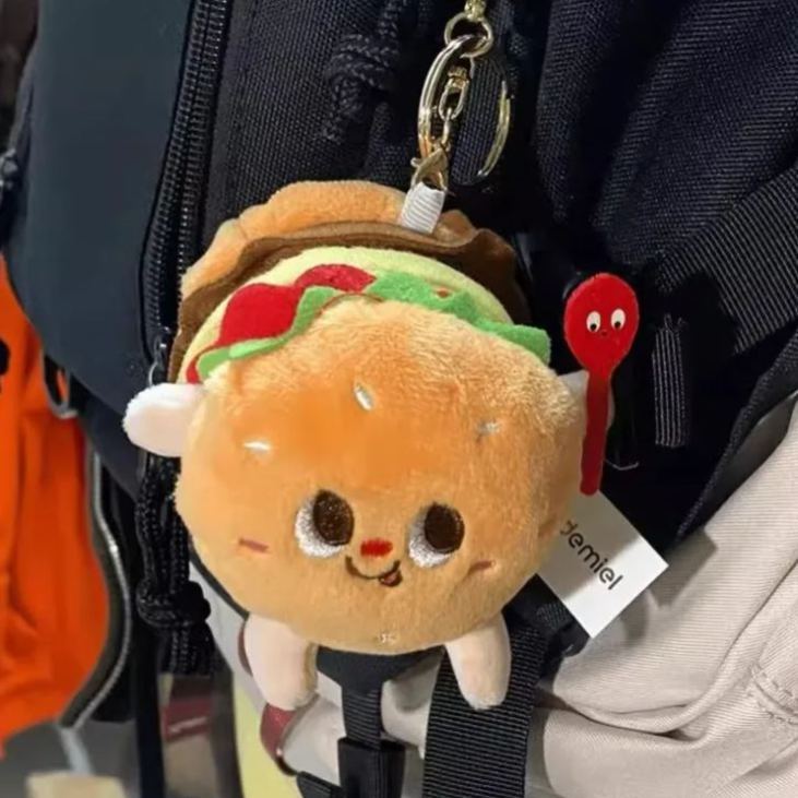 Fast food series plush pendant hamburger hot dog chicken leg doll boutique doll keychain accessories