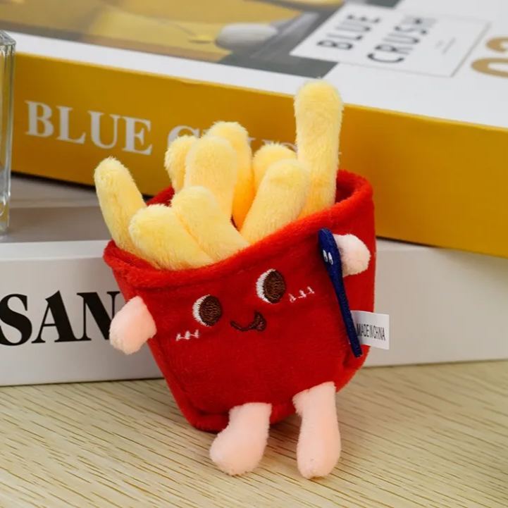 Fast food series plush pendant hamburger hot dog chicken leg doll boutique doll keychain accessories