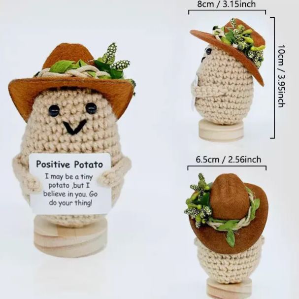 Crochet Realistic Food Ornament Adorable Handmade Food - themed Decor Positive message Pendant for Bag