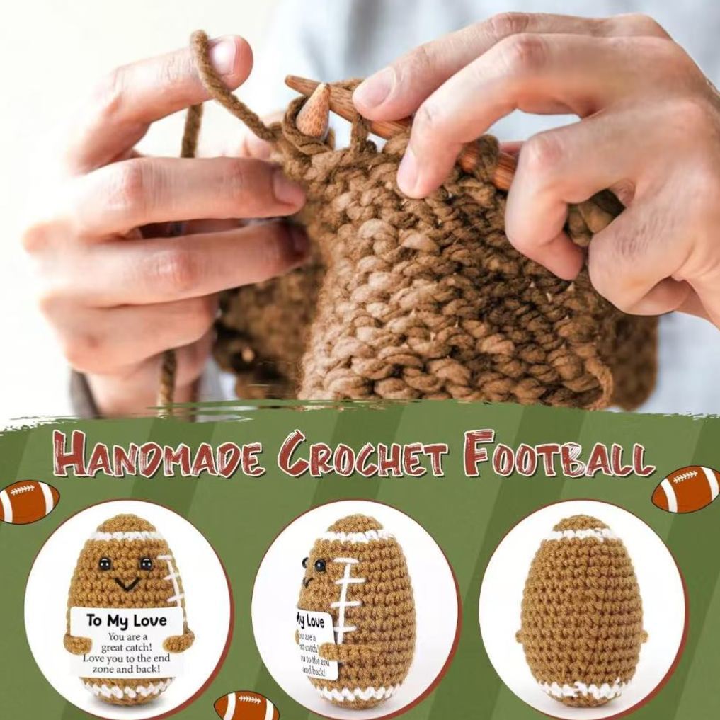 Emotional doll Crochet Realistic Food dolls knitted Ornament Adorable Handmade Food themed Decor Positive message Pendant