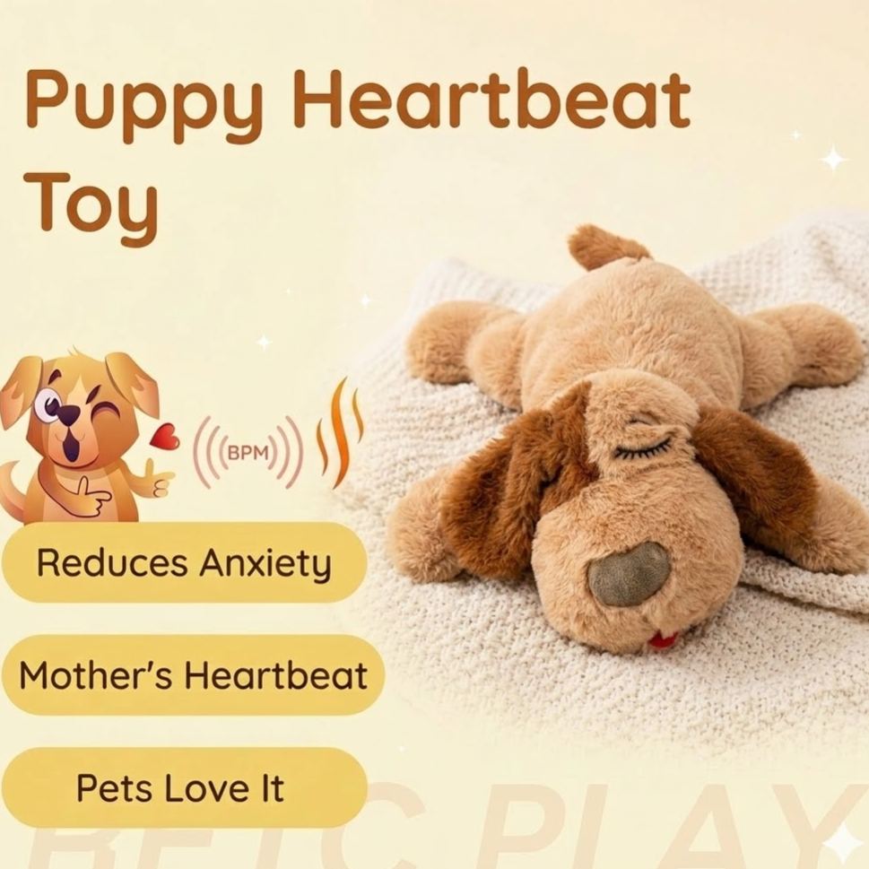 SleepEase Puppy Heartbeat Toy Dog Anxiety Relief Sleep Aid