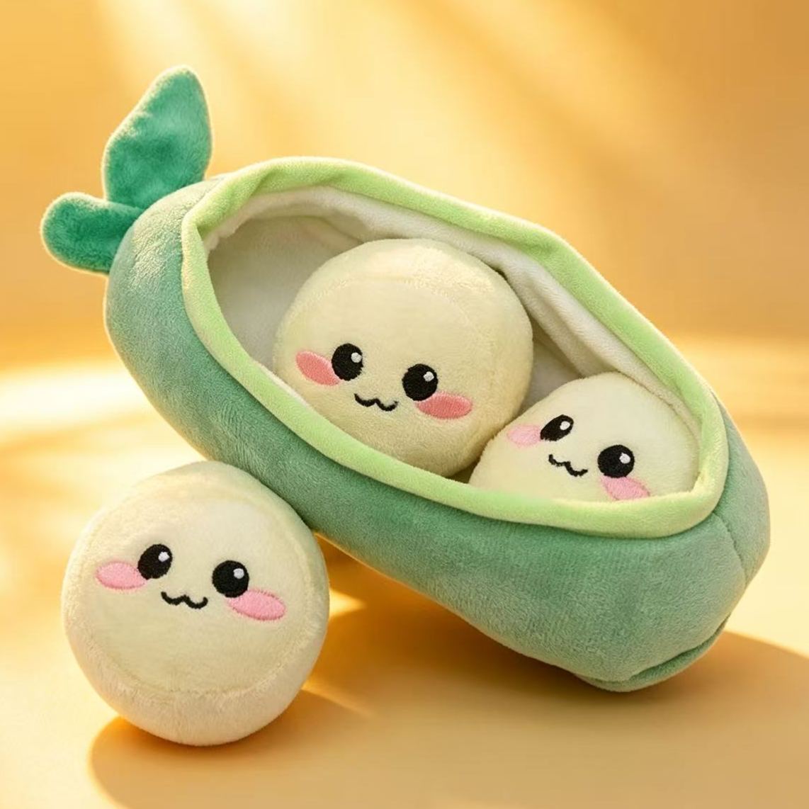 Pea Pod Squeaky Dog Toy – Interactive Plush Snuffle Toy