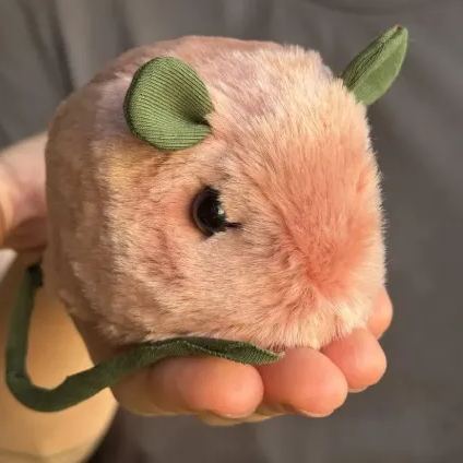 Peach Mouse Plush Toy Soft Stuffed Animal Mouse Handmade Gift Small Animal Doll Cozy Room Decor
