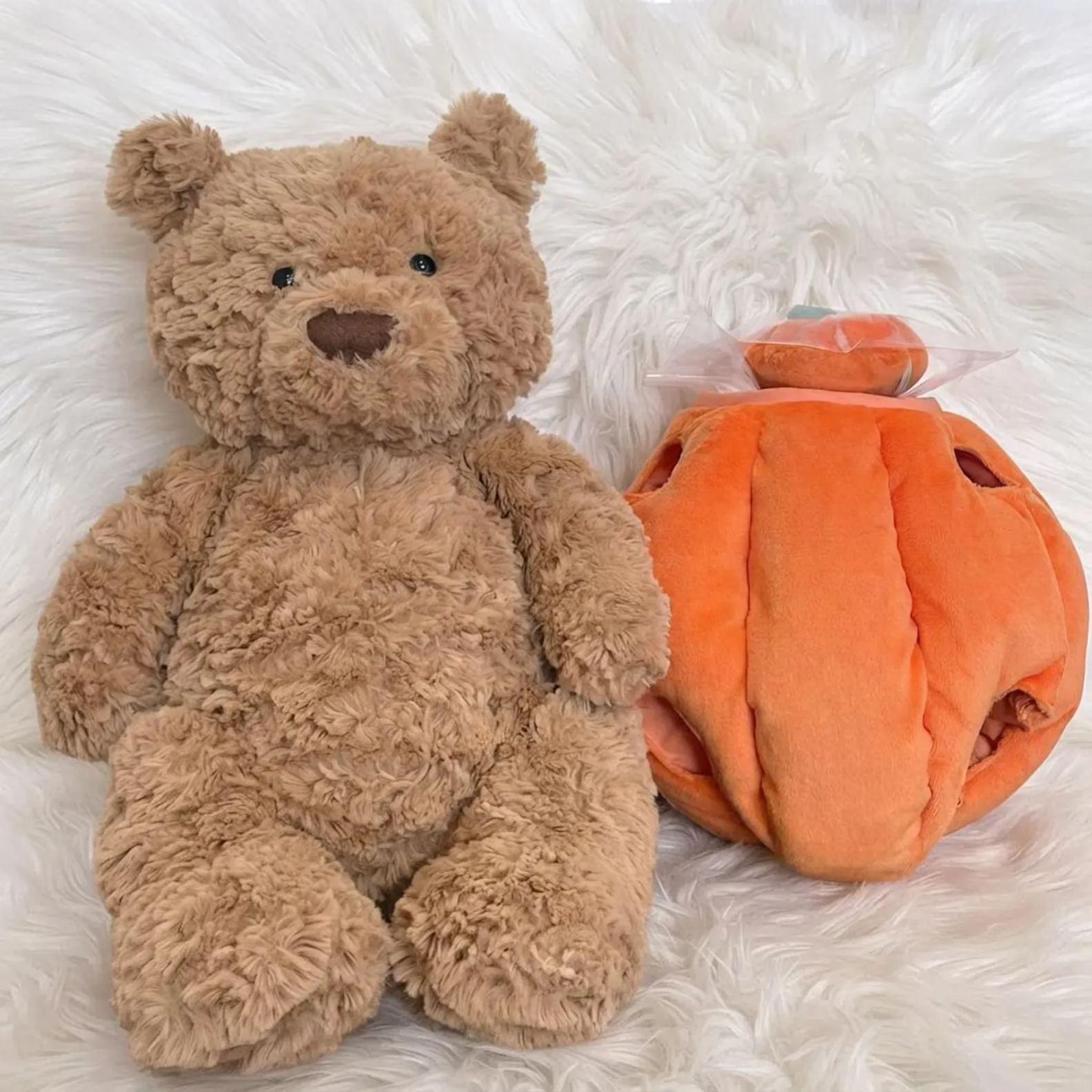 Halloween Plush Toy, Pumpkin Animal Stuffed Plush, Soft Stuffed Animal Toy, Cute Bear Pig Plush Doll for Spooky Season Decor