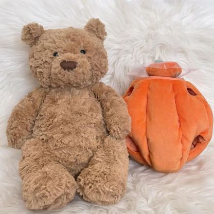 Halloween Plush Toy, Pumpkin Animal Stuffed Plush, Soft Stuffed Animal Toy, Cute Bear Pig Plush Doll for Spooky Season Decor