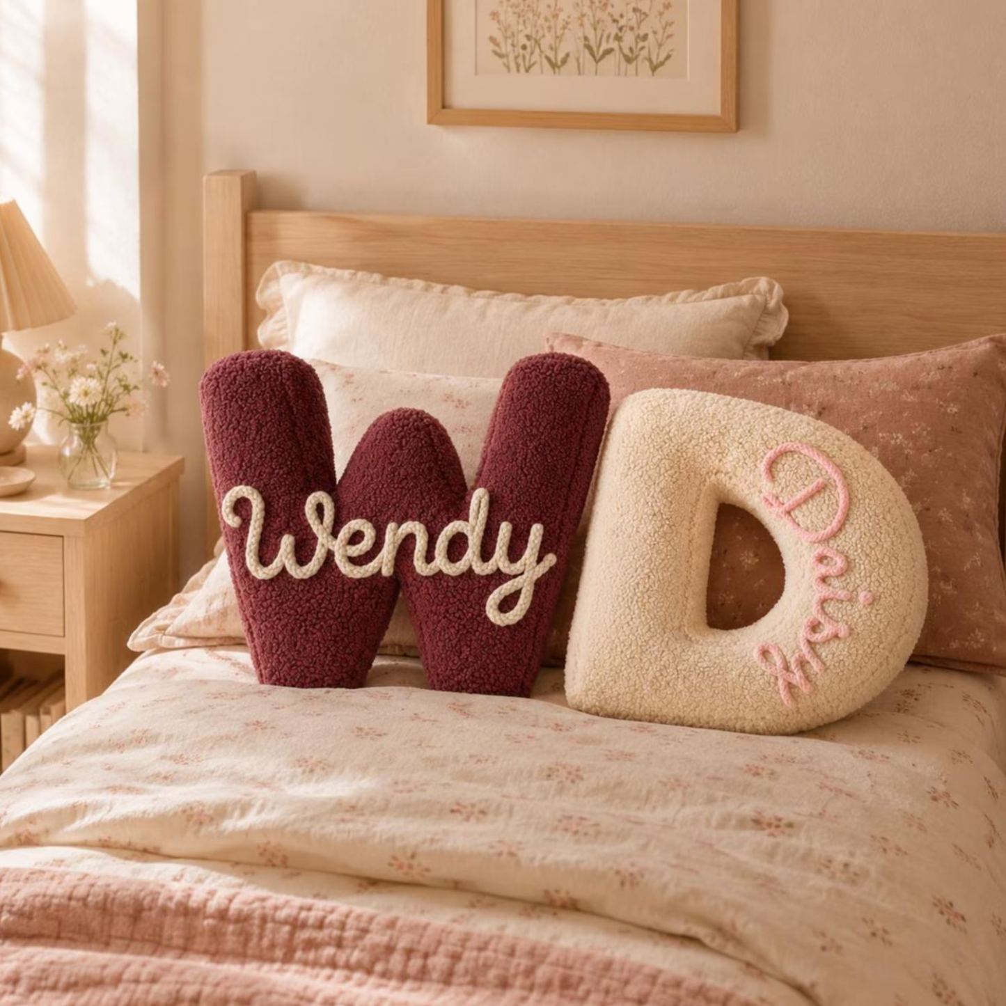 Personalized Letter Pillow, Custom Name Decorative Pillow, Handmade Alphabet Plush Pillow, Housewarming Gift for New Home Bedroom Sofa Decor