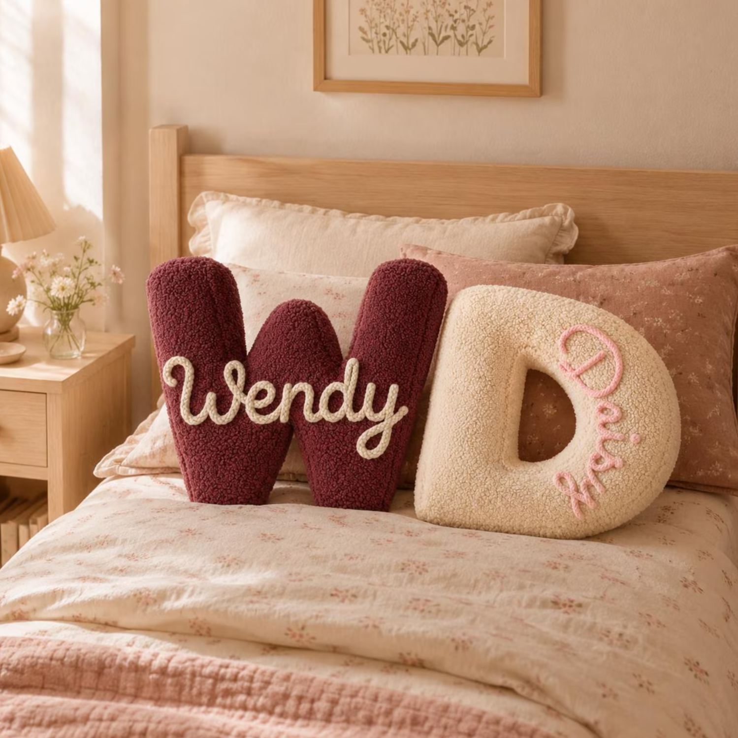 Personalized Letter Pillow, Custom Name Decorative Pillow, Handmade Alphabet Plush Pillow, Housewarming Gift for New Home Bedroom Sofa Decor