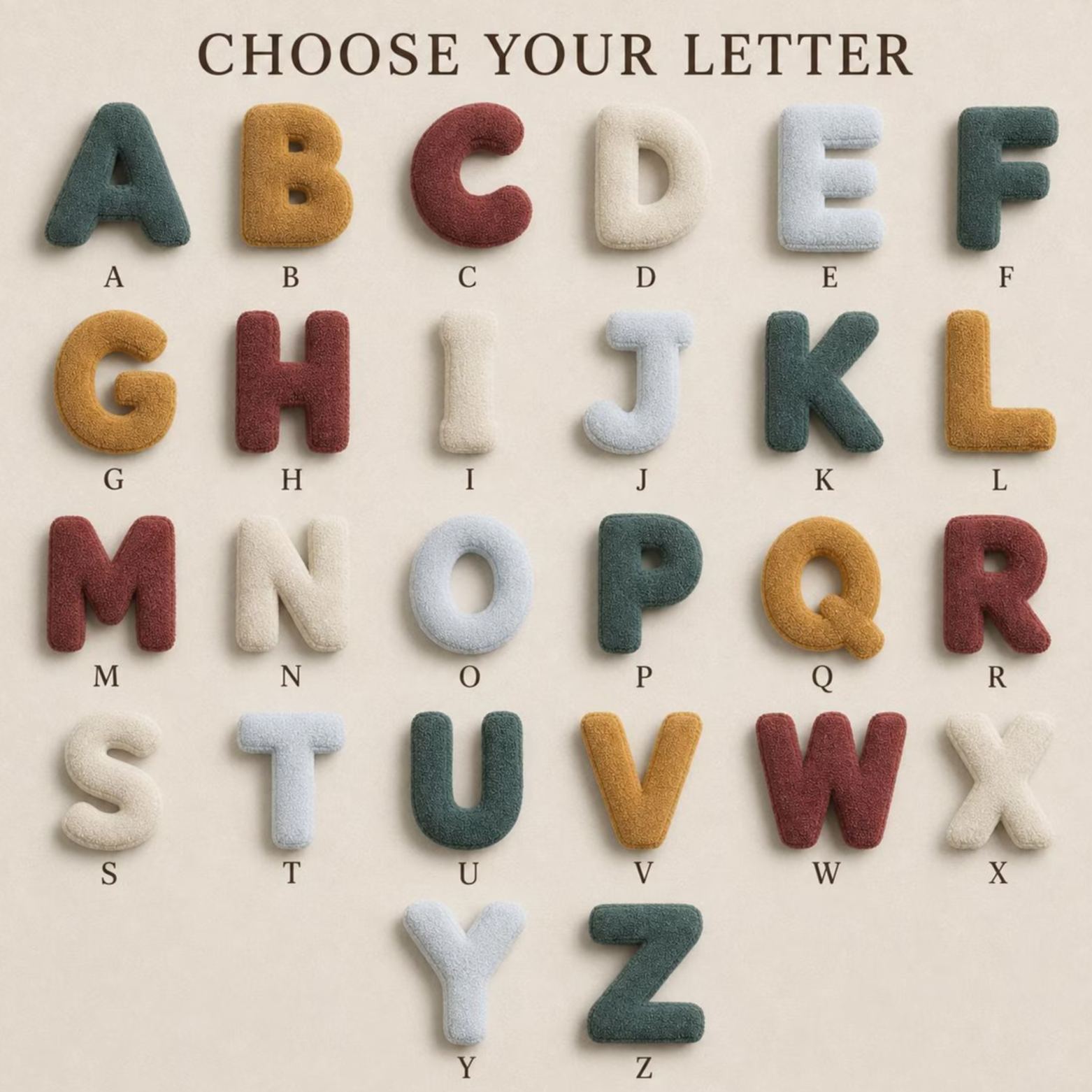 Personalized Letter Pillow, Custom Name Decorative Pillow, Handmade Alphabet Plush Pillow, Housewarming Gift for New Home Bedroom Sofa Decor