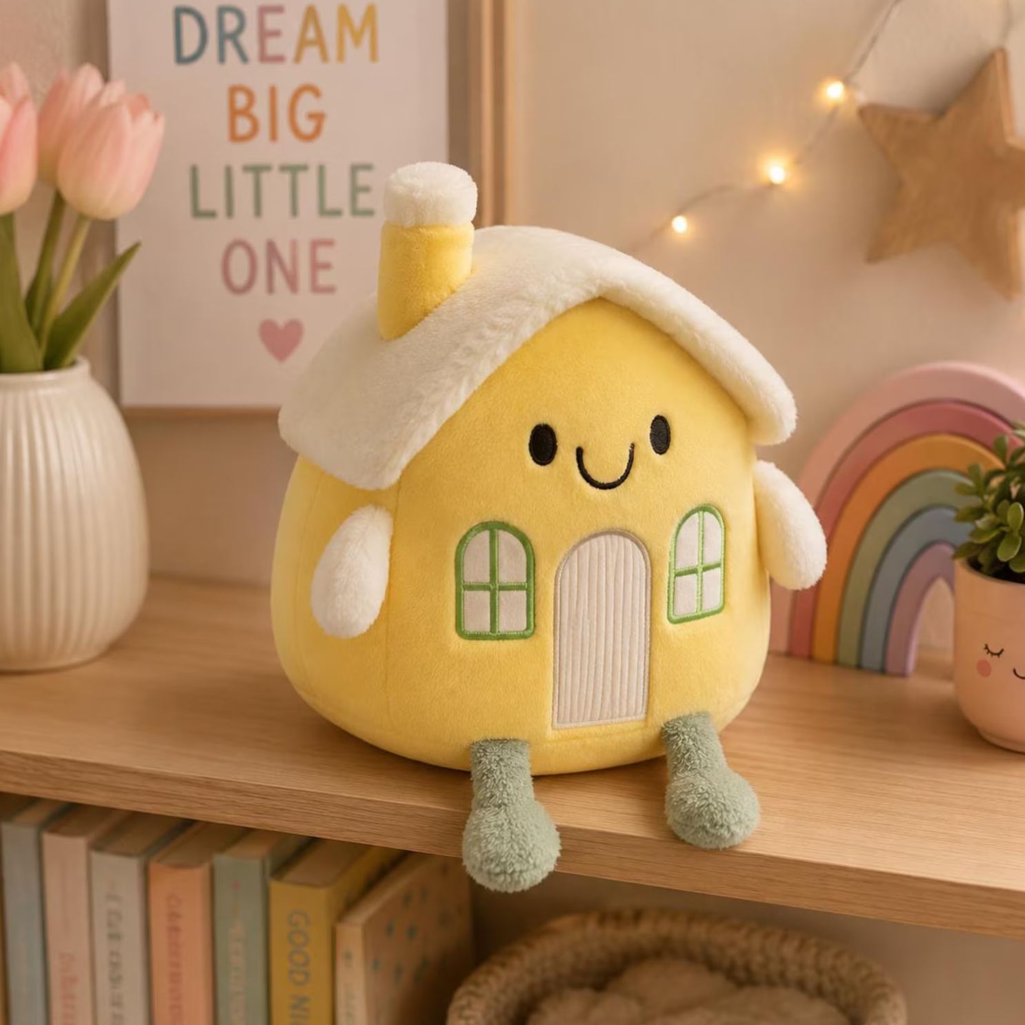Stuffed House‑Shaped Plush Pillow, Cute House Plush Toy, Handmade Soft Home Doll Decorative Pillow, Cozy Room Decor Gift for Bedroom