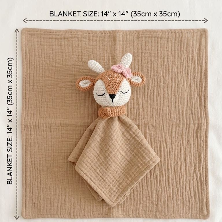 Handmade Plushies Animal Dolls, Crochet Lovey Blanket, Free Personalized Stuffed Animals,Anxiety Comfort Plush for Adults and kids