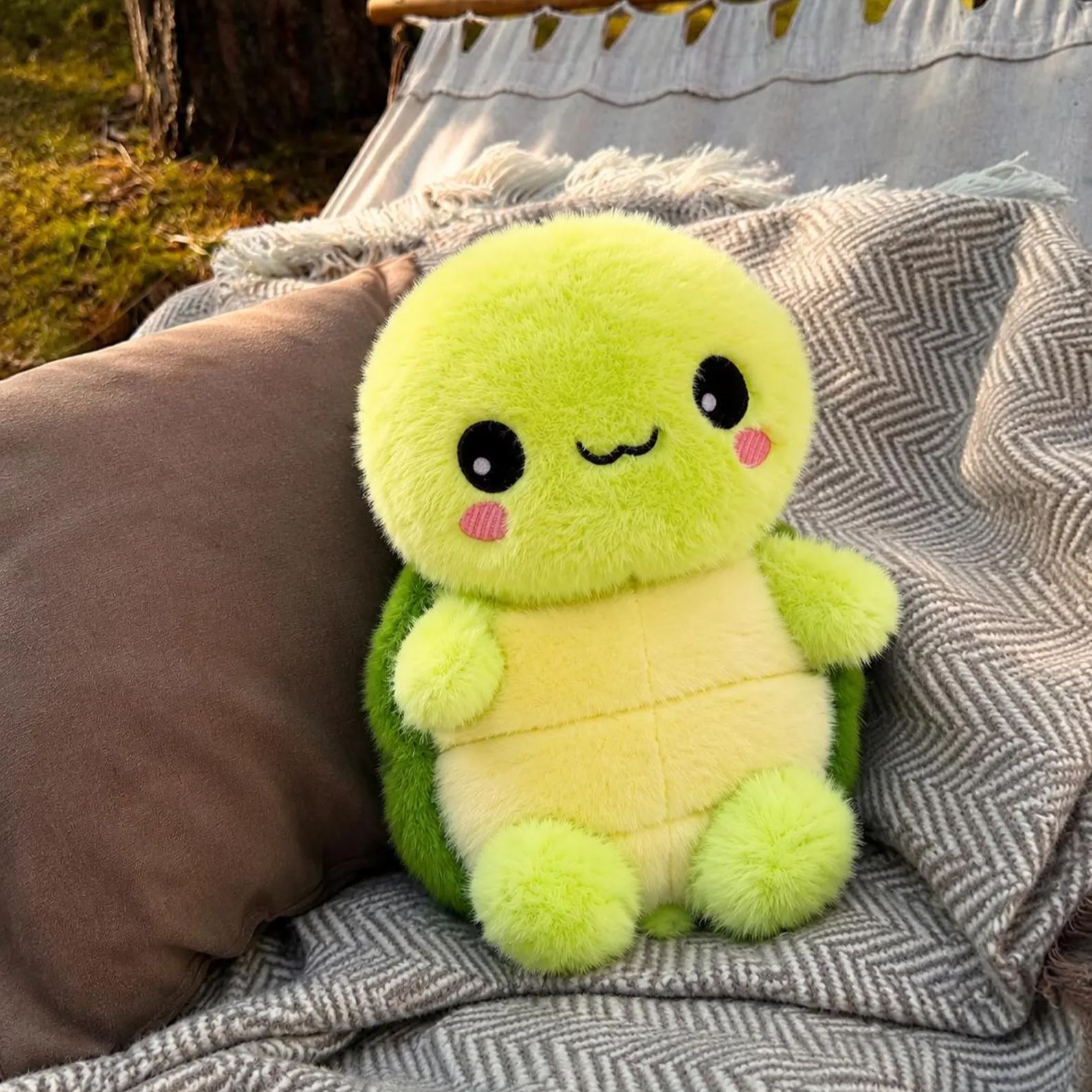 Handmade Plushies Turtle Toy, Custom Stuffed Animal Doll, Cute Plushie Gifts for Kids, Friends, Family and Pet Lovers, Green