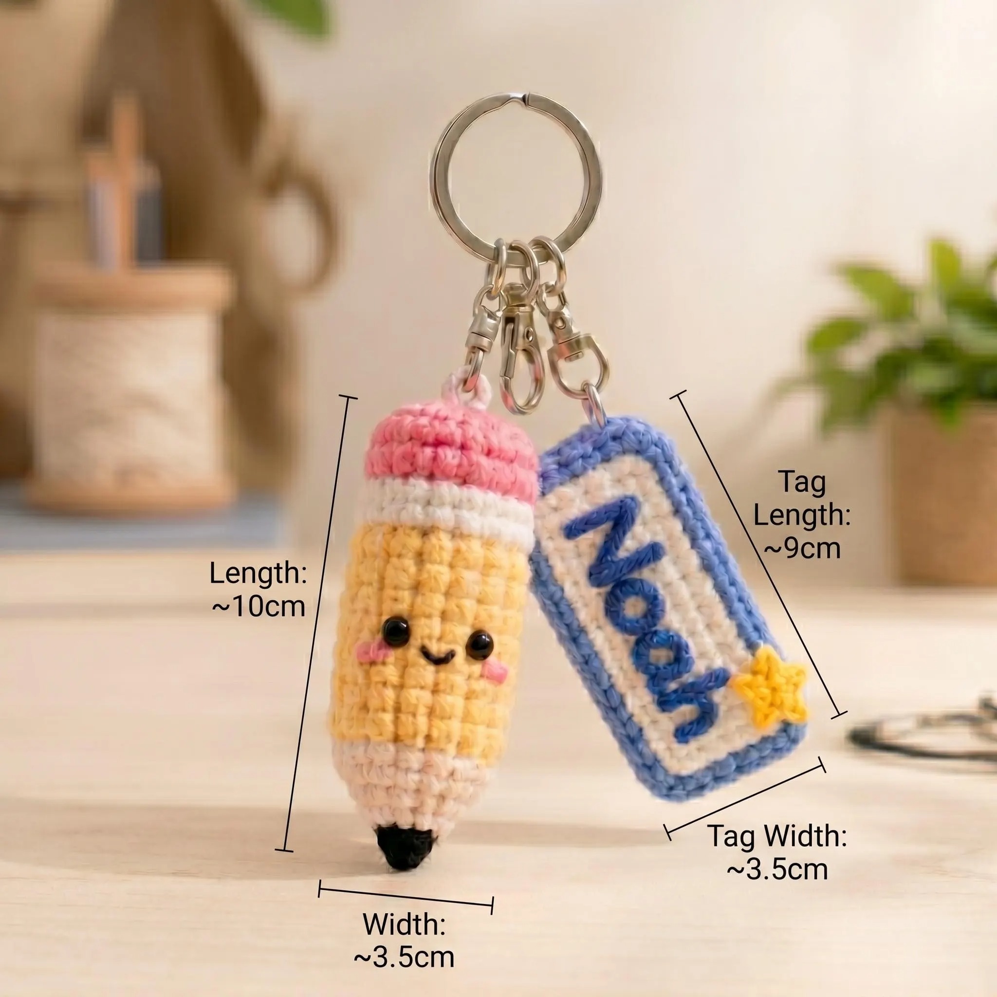 Personalized Pencil Keychain with Name Back to School Gift Student Backpack Charm School Tag