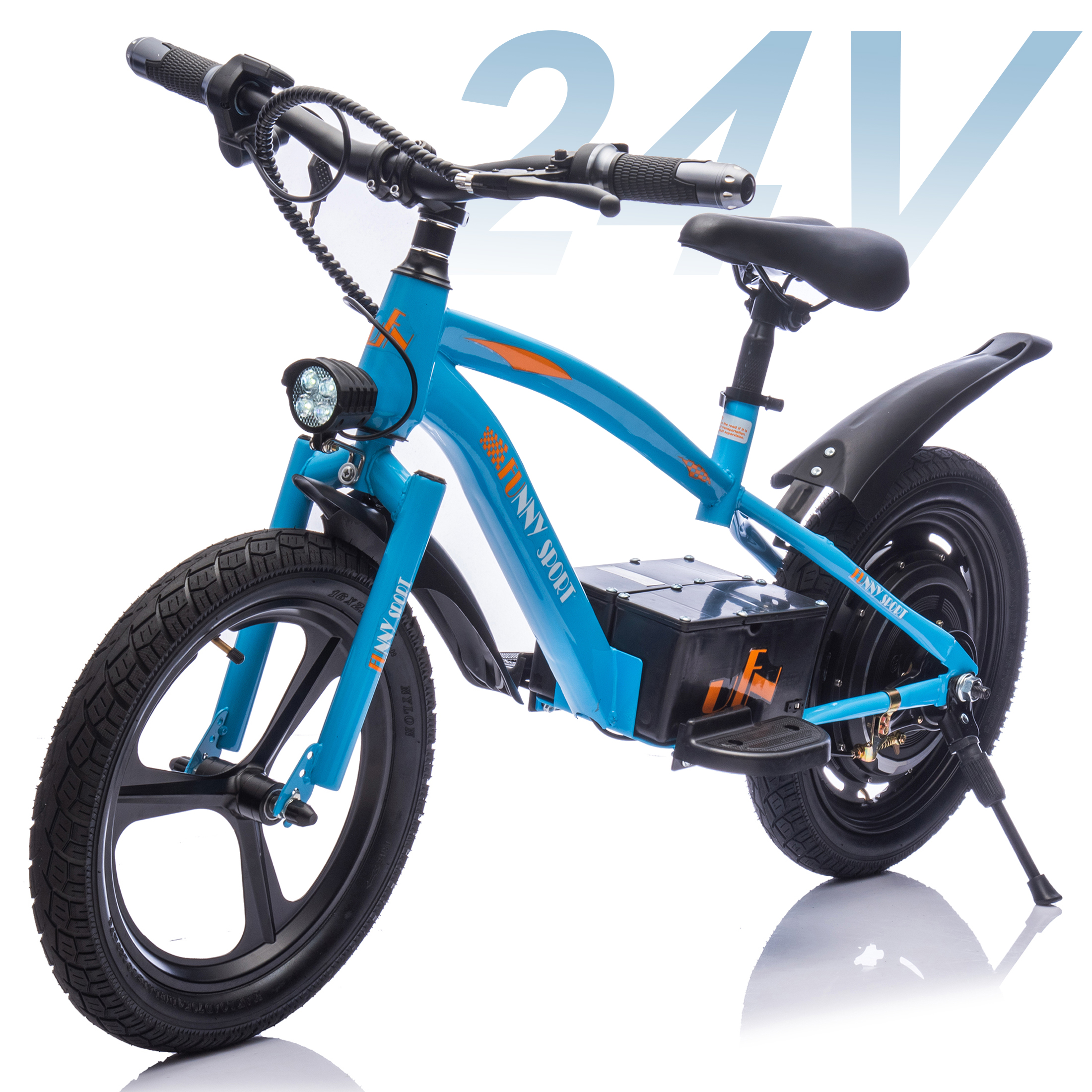 QEEKA 24V Kids Electric Dirt Bike,Ride on Mini Bike,300W Super Power Motor,Up to 12.43 MPH,16" Wheels,Adjustable Seat Height,Bright Headlight,Hand-Operated Brakes for Ages 5-12
