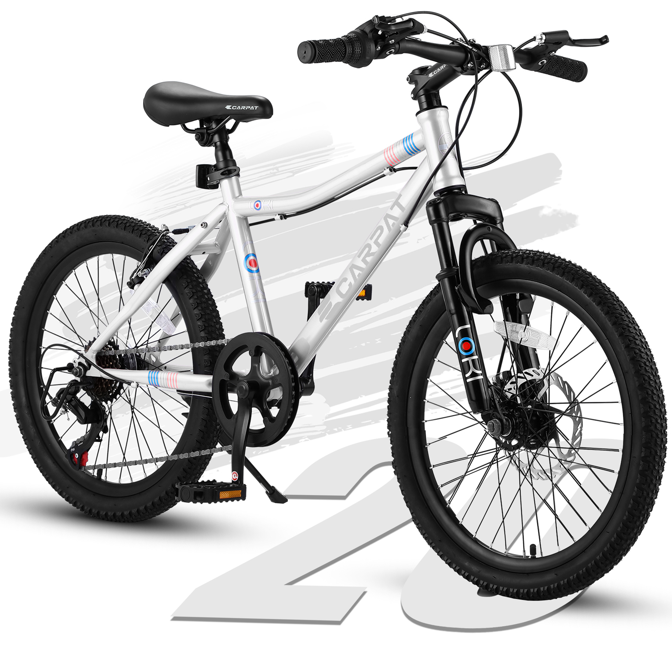 QEEKA 20 Inch Kids' Bike,Boys Girls Mountain Bike Ages 6-12,7 Speed Teenager Children Kids' Bicycles,Front Suspension Disc Brake Rear V-Brake,High Steel Frame