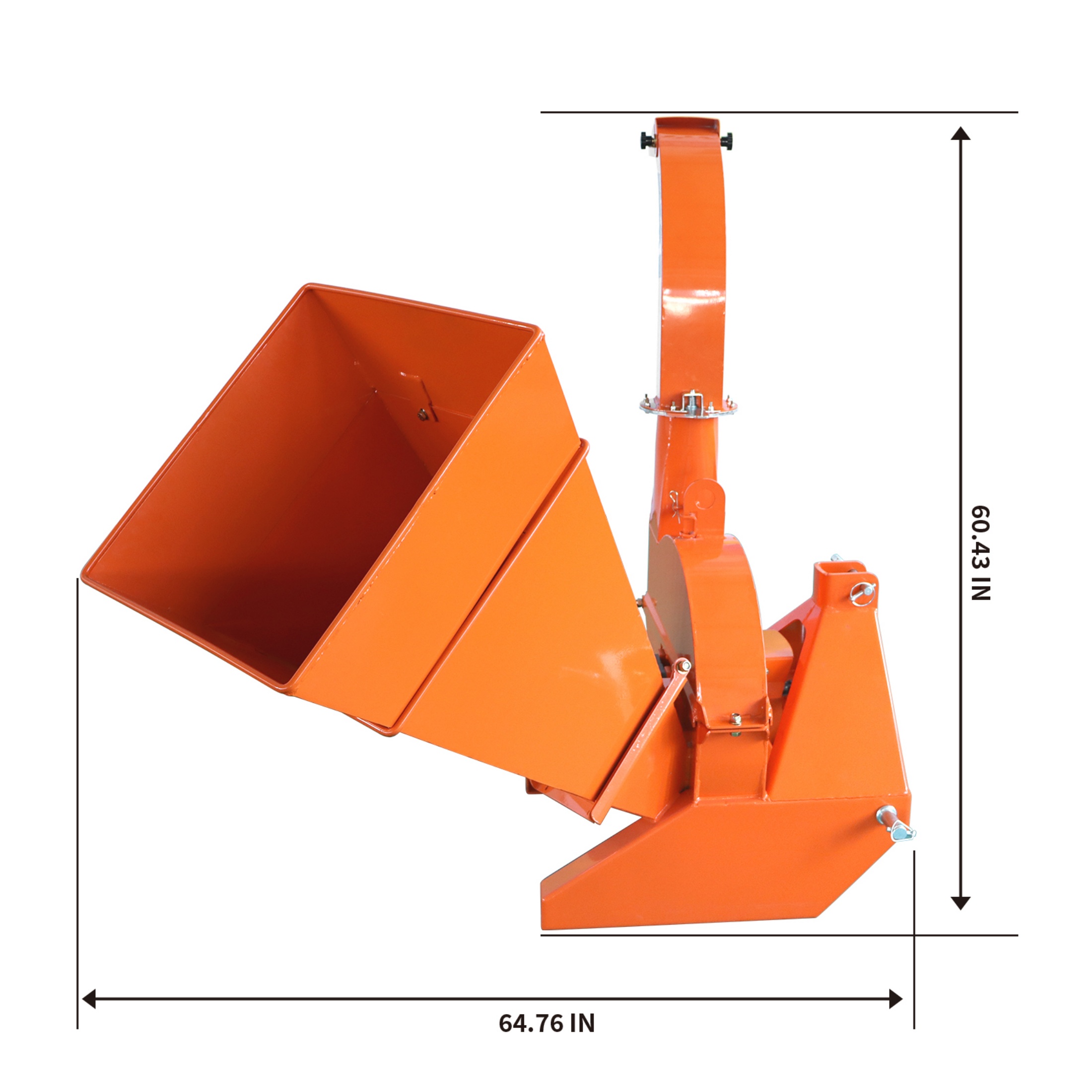 QEEKA BX42S 4-Inch Capacity PTO Wood Chipper,3-Point Tractor Attachment for Compact Tractors Under 45 HP，Orange