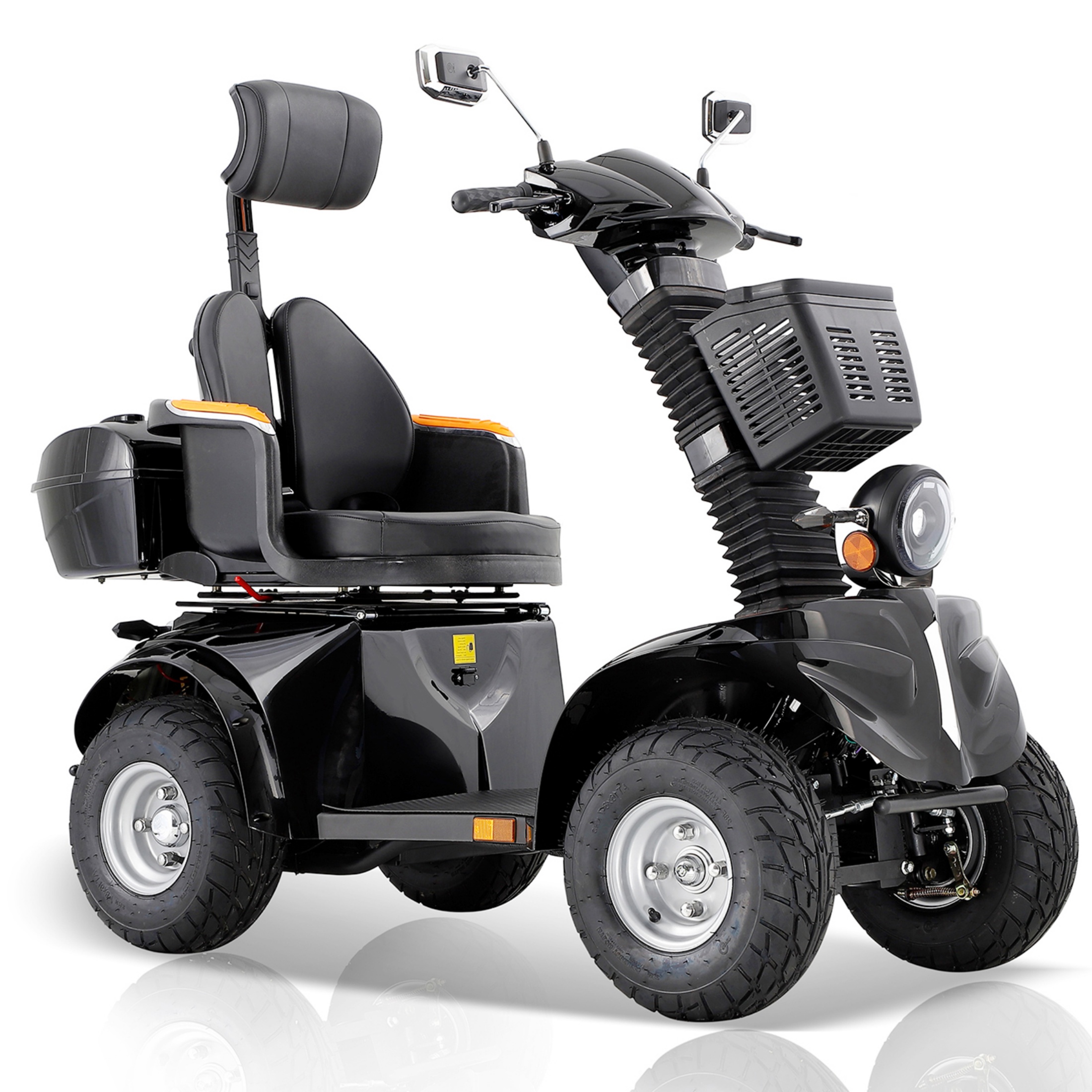 QEEKA Mobility Scooter,Heavy Duty 4 Wheel Mobility Scooters,1000W All Terrain for Seniors & Adults,600 lbs Capacity,Black