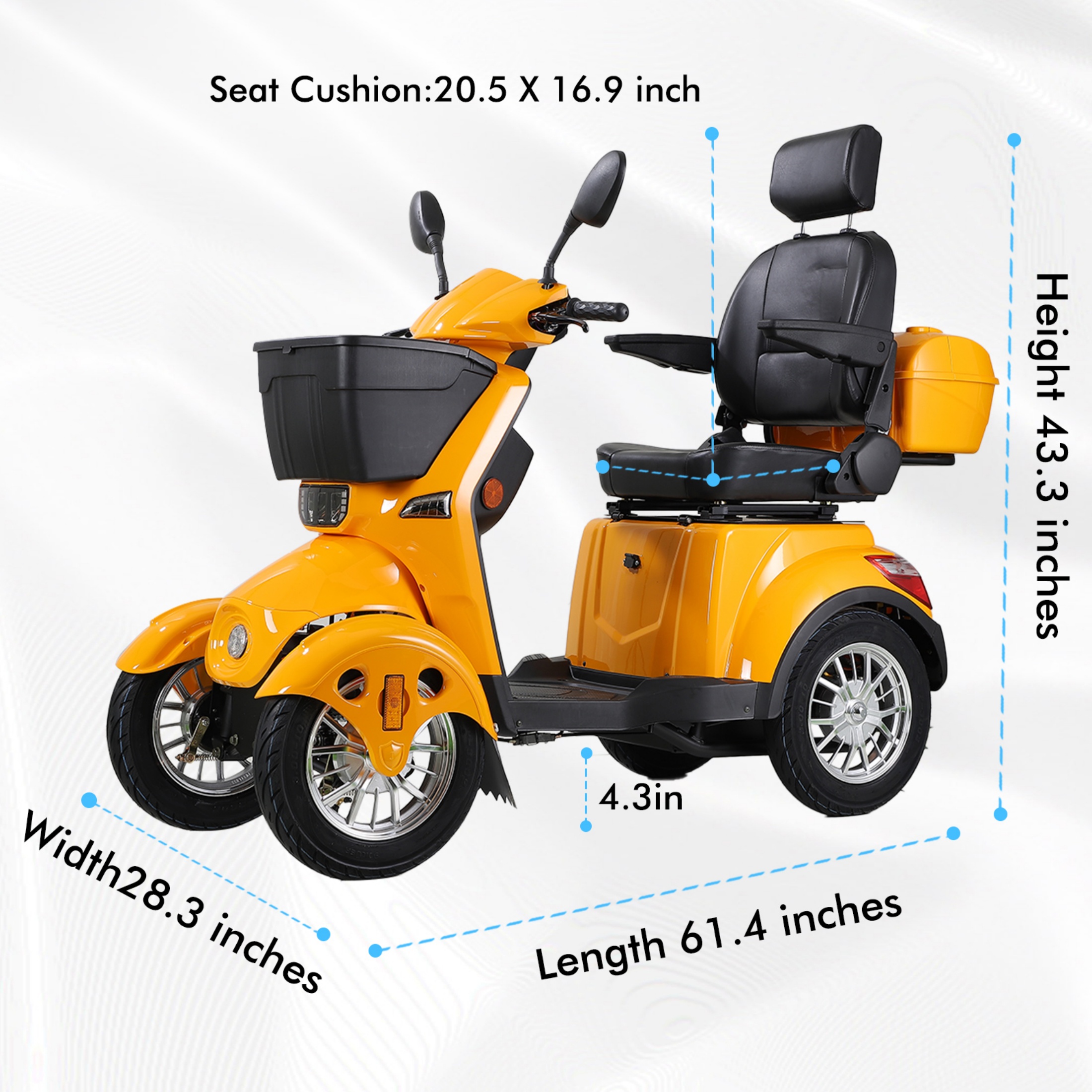       Visit the QeeKa Store QEEKA All Terrain Mobility Scooter,500lbs Capacity - 800W,Handicap Scooter for Seniors & Adults,Yellow
